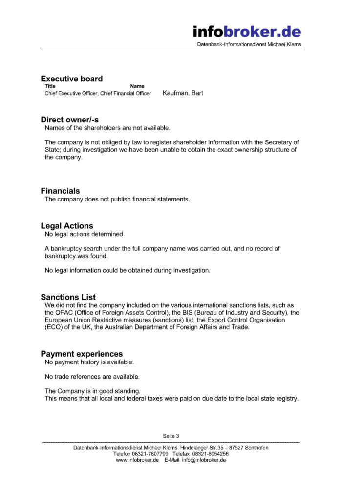 Rapport d'entreprise USA (États-Unis d'Amérique) – Image 4