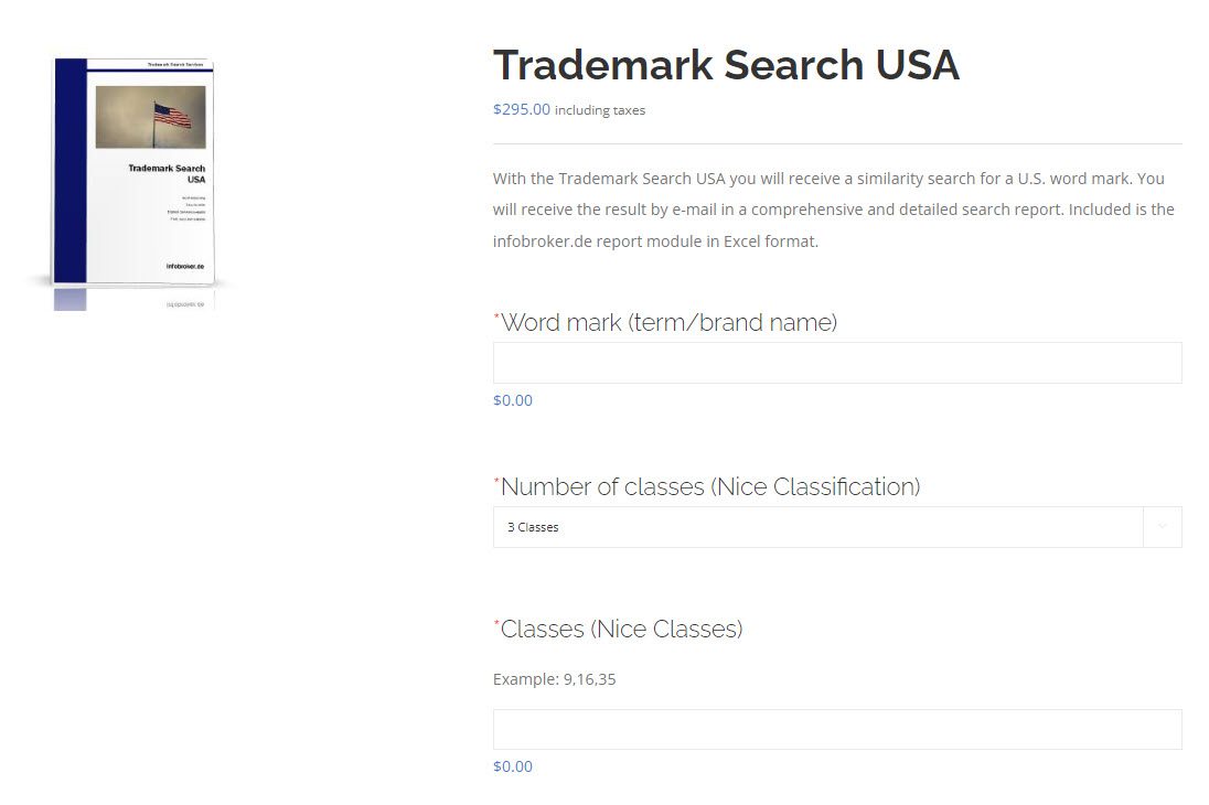 Trademark Search USA - Order Form